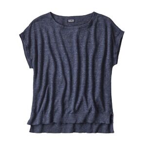 Patagonia Linen Knit Top Womens S Blue Granola Outdoor Breezy Coastal Travel